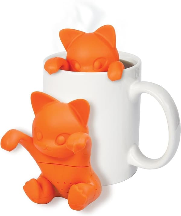 Løstsittende Katt Silikon Teinfuser Oransje - 1 stk