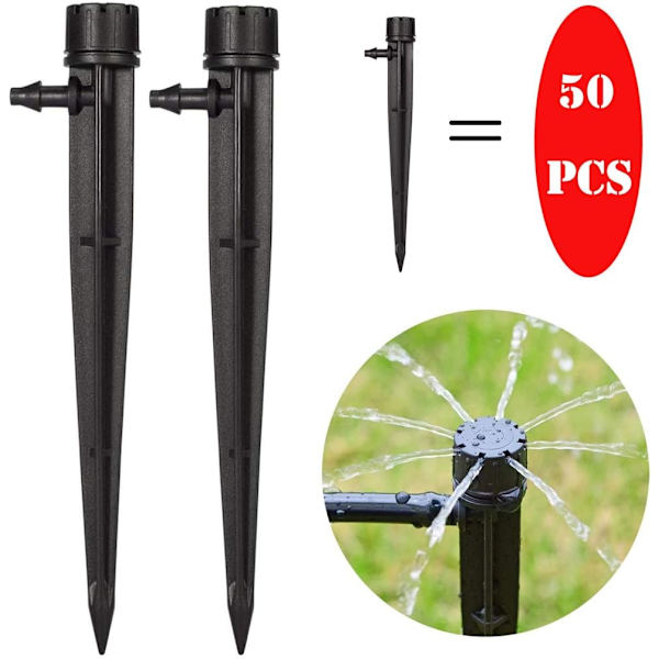 100 stk. Havevandingsdrypper til 4 mm/7 mm rør 360 ​​grader 8