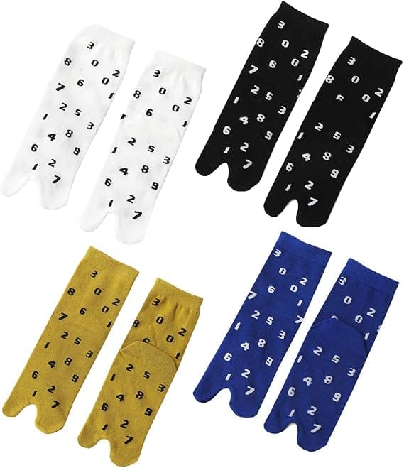 Flip-Flop Sokker Split Toe Tabi Sokker Ninja Geta Sokker 4-Par Pakke