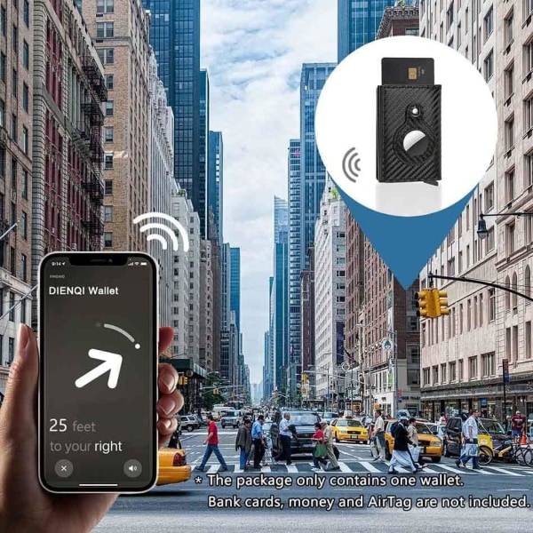 AirTag Wallet syntetisk læder Air Tag Wallet RFID-teknologi Kreditkortholder med minimalistisk tegnebog til mænd til app