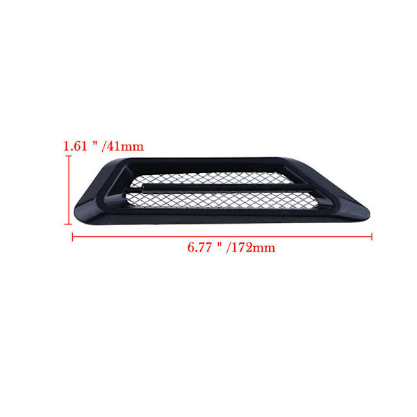 2x Sorte Bil Auto Luftstrøm Fender Side Mesh Vent Dekoration St