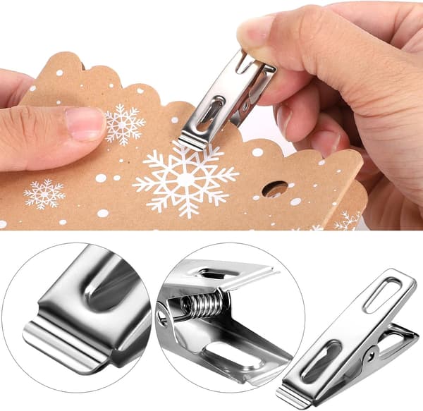 20 stk Rustfritt Stål Klesklyper, 4cm Metall Klesklyper Flekk DXGHC