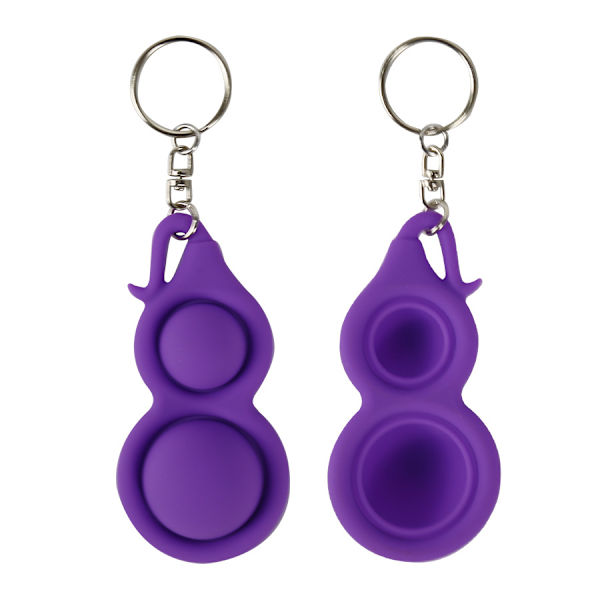 3-pack Enkla Dimpled Nyckelring Pop-Bubbla Leksaker Stressavlastning Hand