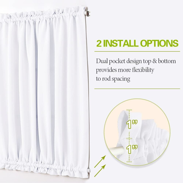 2-pack Glasdörrgardiner - Fönsterbehandlingspaneler Solid Energi