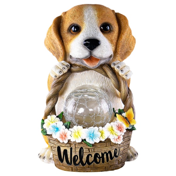 Solar night light cute puppy ornaments American outdoor garden