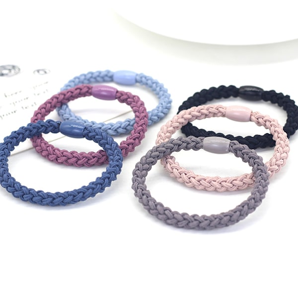 8 stk Bomulls Hårstrikk Scrunchie Hårbånd, Sømløs Bomulls H