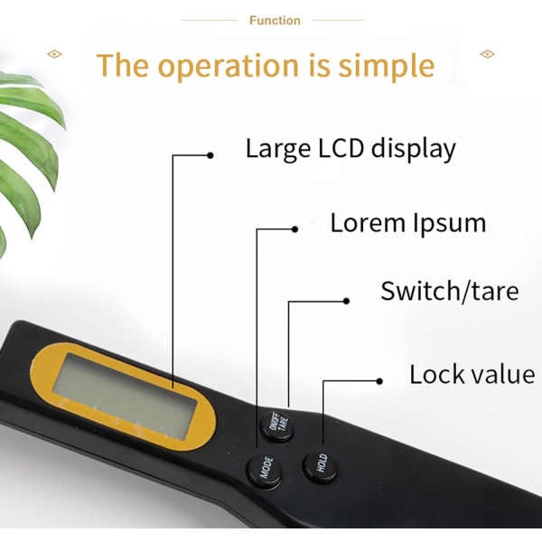Digital måleske, 500g/0,1g multifunktionel madvægt til