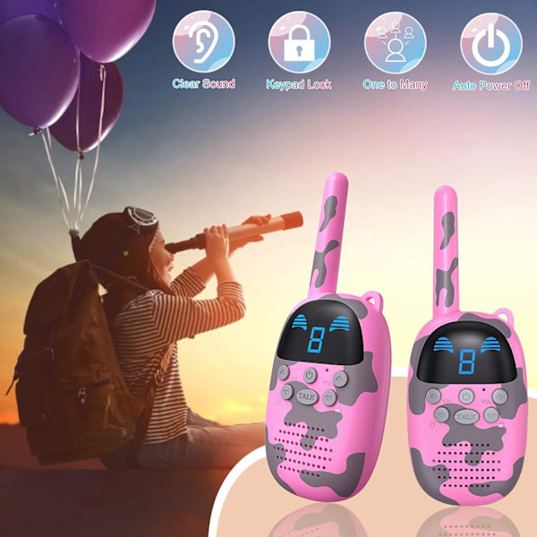 Walkie Talkies för Barn, 2-pack, Bärbara FRS Lång Räckvidd