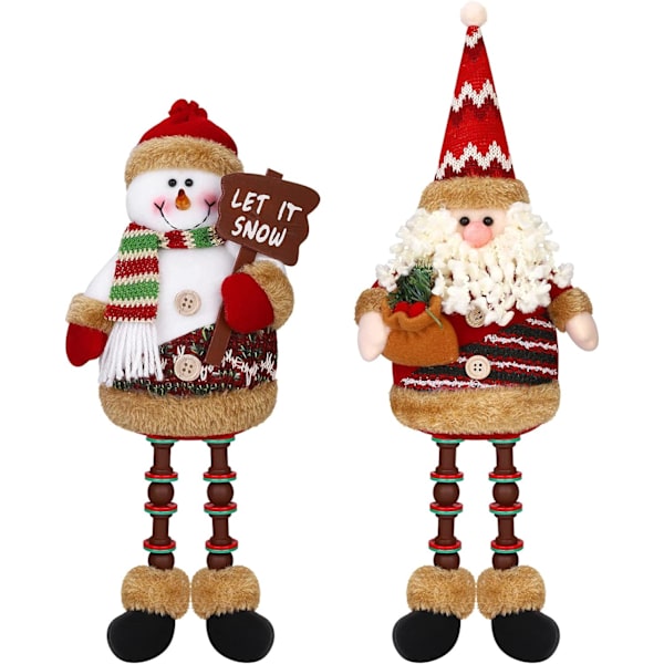 2 Stykke Jule-Siddeplysdyr Jule-Siddende Julemand