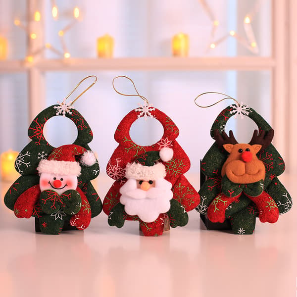 4 st julgranspynt Tomte Snögubbe Rådjur Fest Jul Tr DXGHC