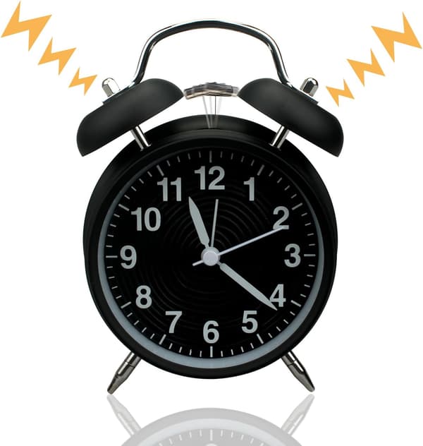 Dubbelklocka - 10cm - Tyst - Batteridriven - O