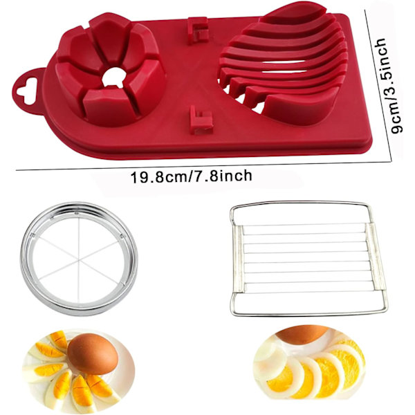 2-i-1 Egg Cutter Manuell Egg Slicer 304 Rustfritt Stål Cutter Wi