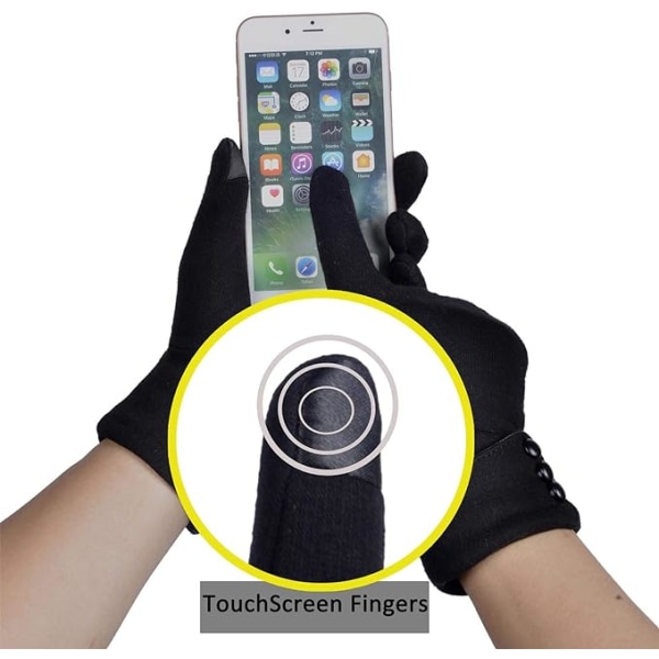 Sorte Woogwin Dame Vintervarme Handsker Touch Screen Telefon W