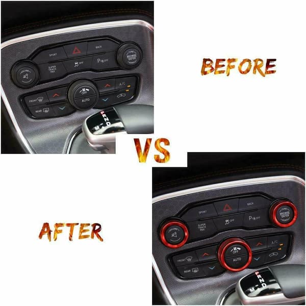3 stk. AC Radio Switch Trim Ring Knapper Dæksel til Dodge Challenger/Ch