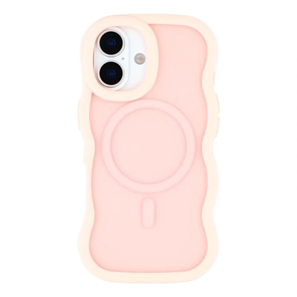 iPhone 17 Deksel MagSafe Bølgete Matt Lys Rosa
