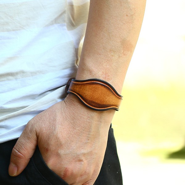 Nya accessoarer enkel vintage tillverkad av gammalt ko-läder armband pers