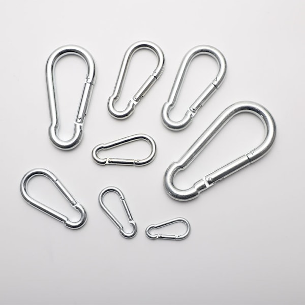 8 Pak Små Karabiner - Rustfrit Stål Fjederbelastet Karabiner