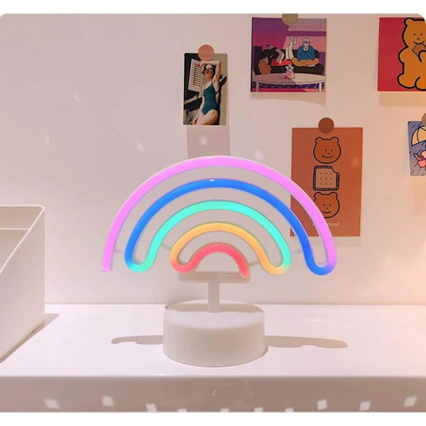 Neon Skylt USB LED Dekorationslampa Regnbåge för Hem Barnrum Säng