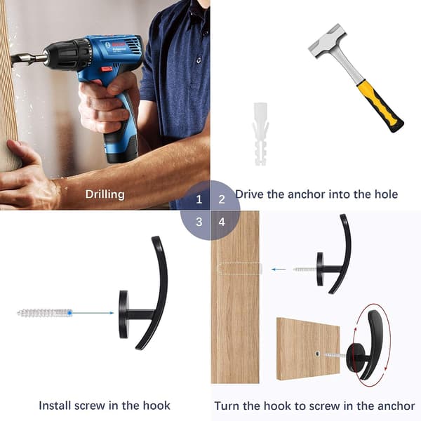 Rabatt Gardin Henge Spenne, 2 Stykker Vegg Henge Krok Curta
