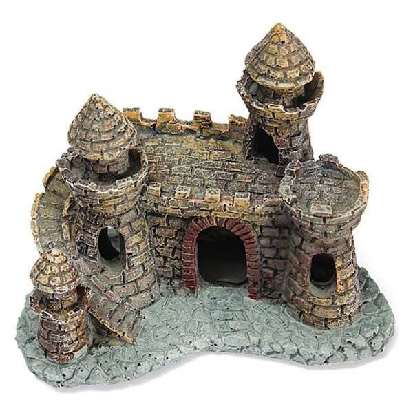 Akvarium Harpiks Slott Fiskedam Dekorasjon Slott Tårn Ornament