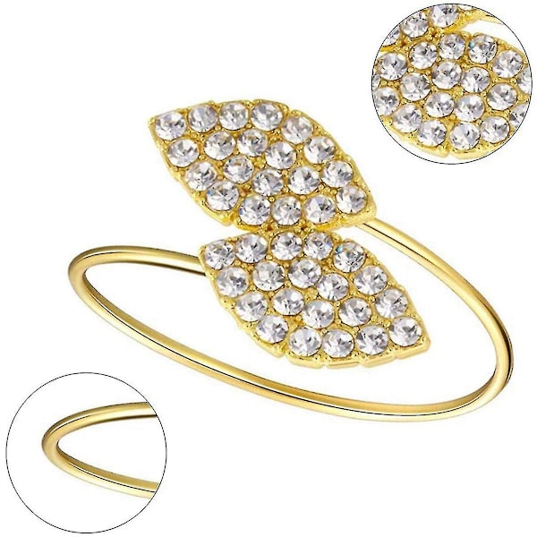 12 delar legering servettringar med blomma strass servett Ri DXGHC