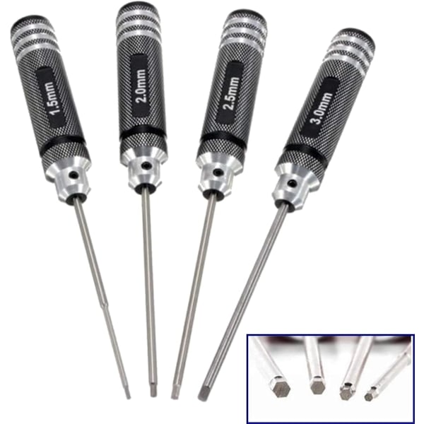 Kuusiokoloavain (3,0 mm 2,5 mm 2,0 mm 1,5 mm), Metalli Kuusiokoloavain