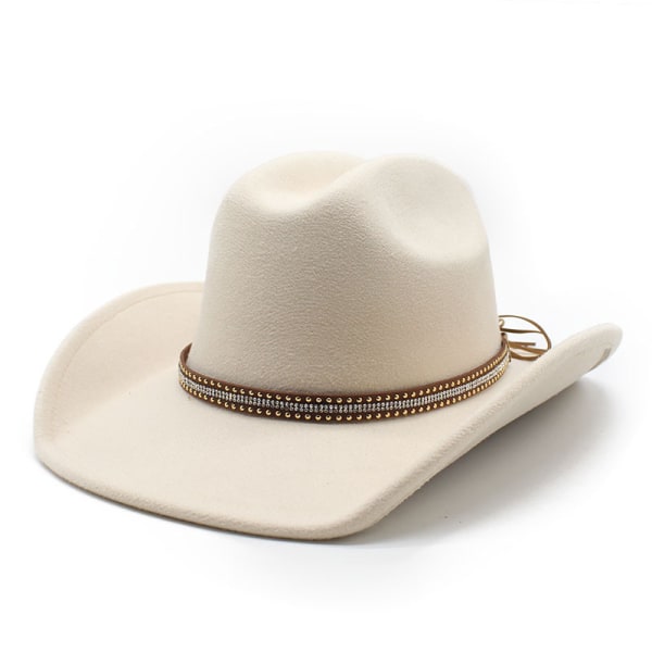 Western Cowboy och Cowgirl Hat, Pinch Front, Bred Brätte Style, Cla