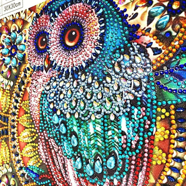 Timanttimaalaus DIY 5D Erikoismuotoinen Strass, Pöllö, Osittainen Di