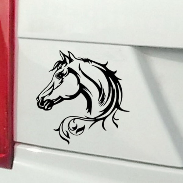 19.5X 19.5cm Reflective Car Sticker Horse Head with Lovely An DXGHC