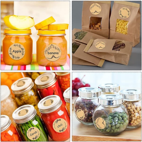 500 kpl Kraft-paperitarroja, itseliimautuvat tarrat 5 cm, Jam J