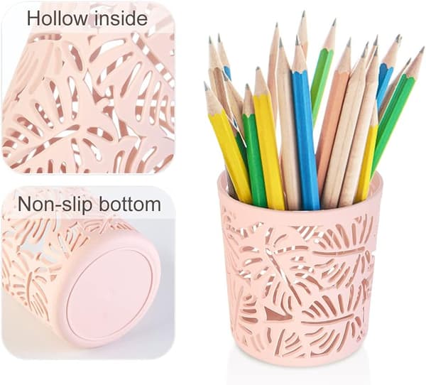 Plastpennholder, 2 stk Runde Pennholder Kosmetikk Pensel Oppbevaring