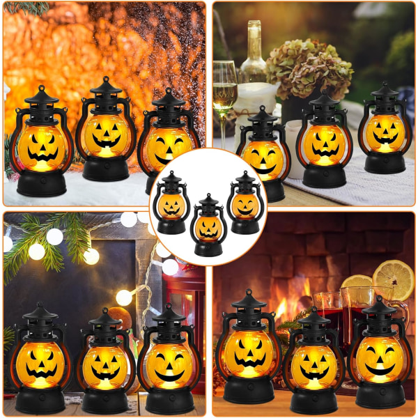 3 st Halloween Barnlampa för Barn, LED Pumpa Lykta, Halloween DXGHC