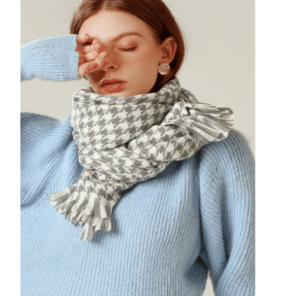 Dames Tartan Skjerf - Damer Vinter Lang Rutete Teppe Skjerf, Så