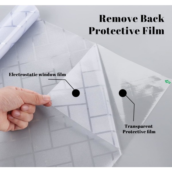 Fönsterfilm för Sekretess, Opak Frostad Fönsterfilm Elektrostatisk Vind