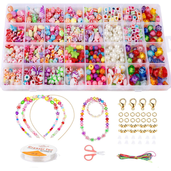 Barn gör-det-själv-pärlor Set Bead Kits för smycken Göra 750 pärlor av