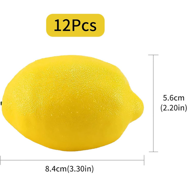 12 Kunstige Citroner Kunstige Livagtige Gula Citroner Dekoration Falske