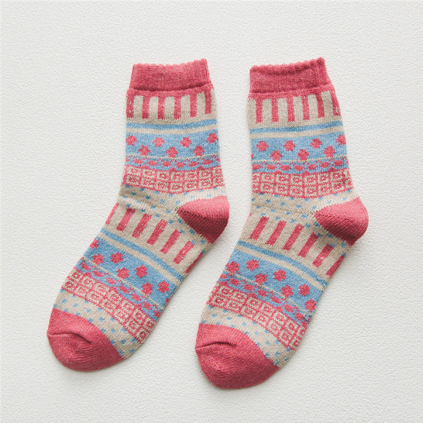 5 Par Dame Vinter Ull Varme Sokker Tykke Crew Fuzzy Sokk for Wo