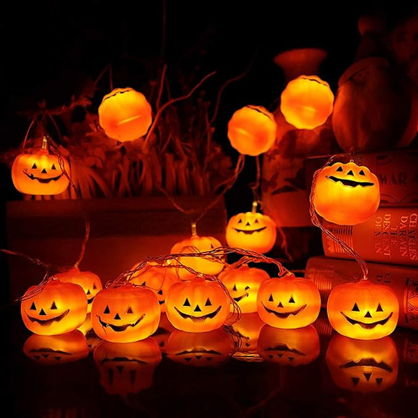 6CM Halloween lyskæde LED græskarlampe festlampe udendørs