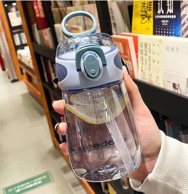 Vattenflaska med sugrör BPA-fri Lättviktig 400 ml