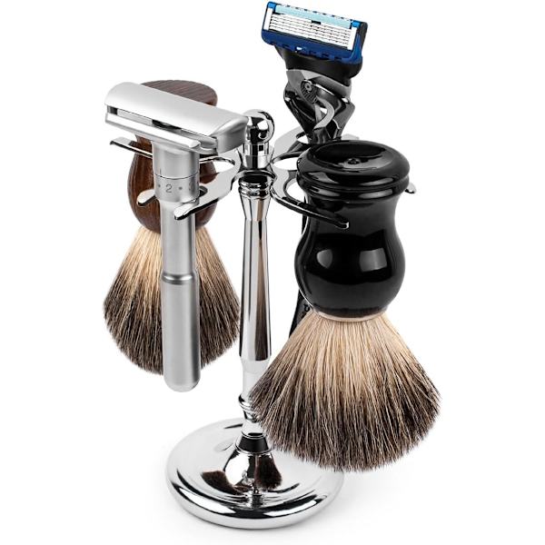 Deluxe 4-grenet Krom Razor og Børste Stativ, Forlæng Levetiden