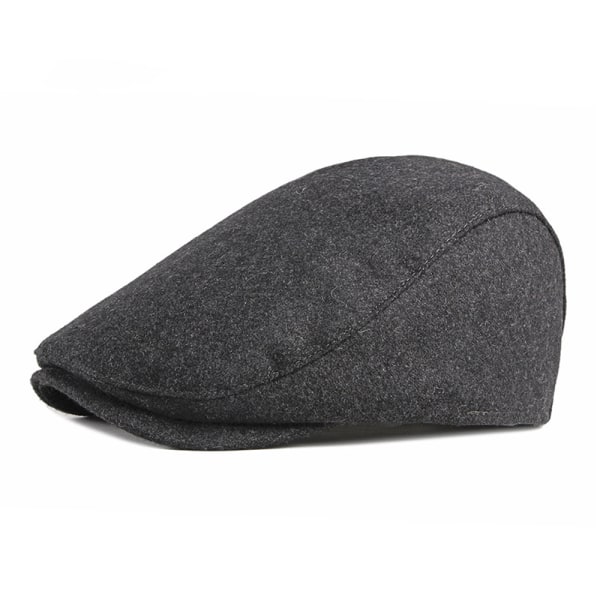 Klassisk brittisk platt hatt för dam/herr, grå, enkel och retr DXGHC