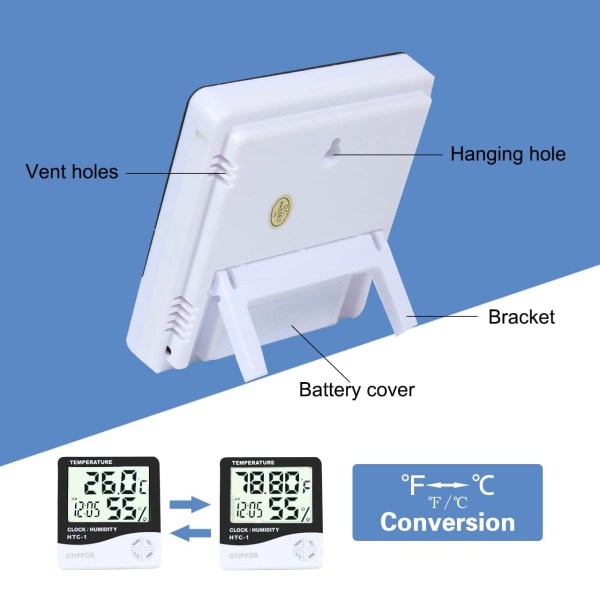 Liten Digital Hygrometer Inomhus Termometer Rumstermometer Temp