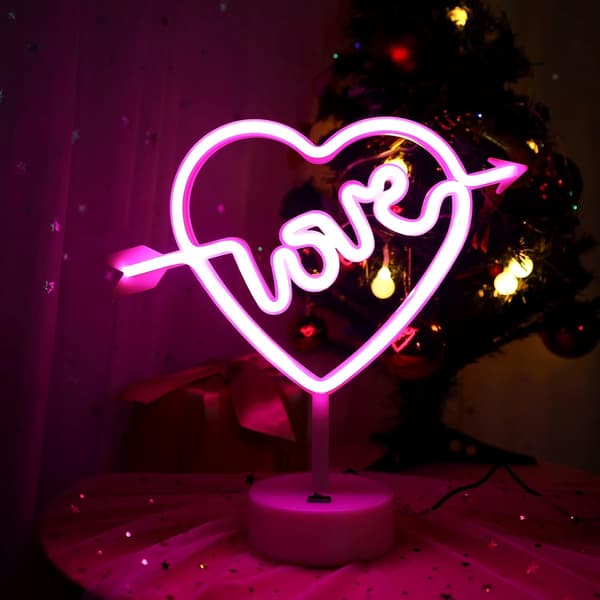 Lysende LED Neonlys - USB-drevet - Varmt Hvit - Borddekorasjon