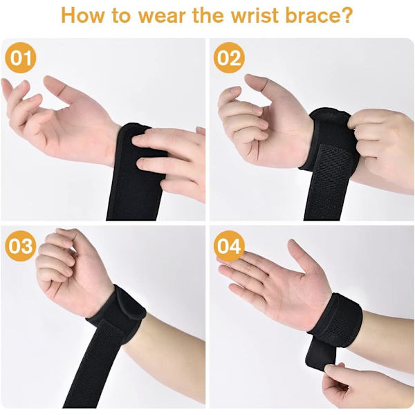 Håndledsstøtte, 1 par håndledsband, håndledsstøttebånd, Elastisk DXGHC