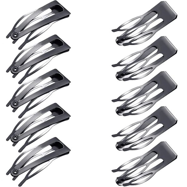 24 stycken Dubbla Hårclips Metall Snap Hårclips Hårfäste