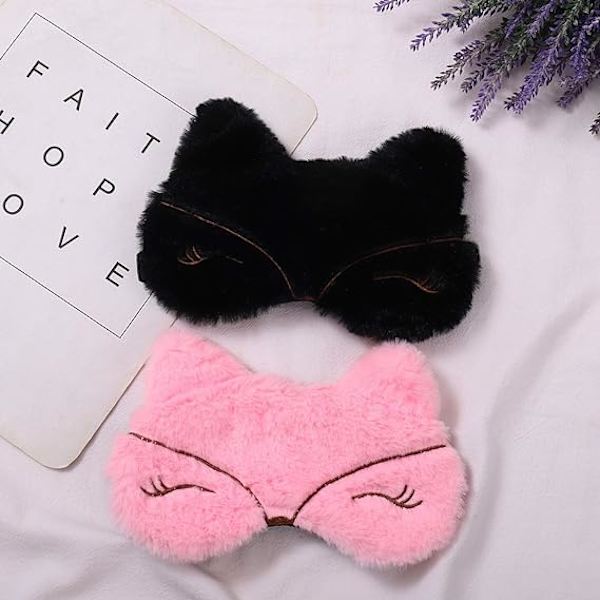 Sömnmask för djur - Söt och rolig 3D mjuk fluffig tecknad ögonmask DXGHC