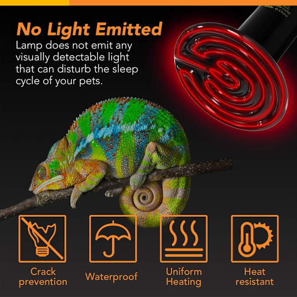 150W 1-Pak Keramisk Varmestråler Reptile Varme Lampe A