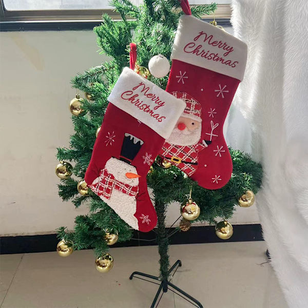 2 st julstrumpor Julgåvor Julteckningar Snögubbe C
