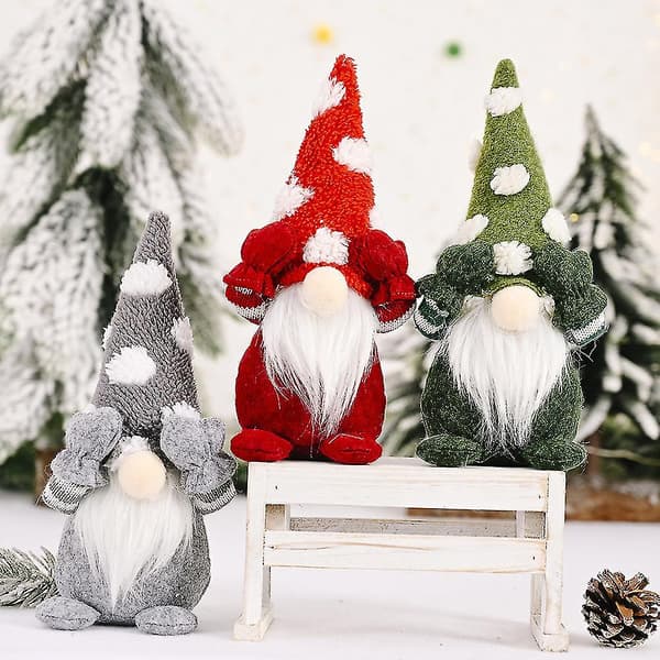 Bedårande Jul Tomte Ornament Tyg Santa Dockor Tomtar DXGHC