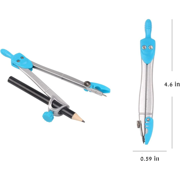Geometri Sæt, Geometri Kit, 10 Dele Geometri Sæt, Vinkelmåler Lineal,